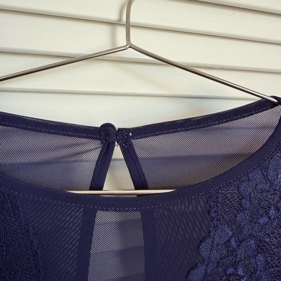 Commense Lace Long Sleeve Bodysuit - Navy - Picture 4 of 8